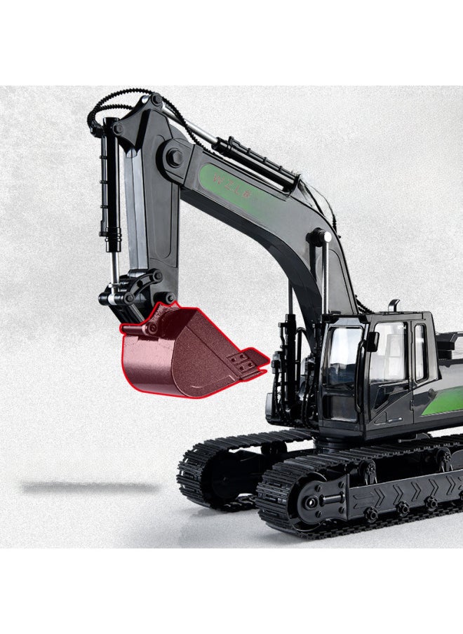 Large Alloy Children's Remote Control Excavator Toy Car Boy Simulation Electric Excavator Car Engineering Car Excavator-Color:6-way Excavator-yellow [mail Order Box]]  - Image 5