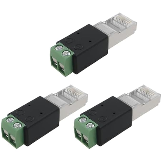 rayihni محول 3 قطع RJ45 إلى RS485 A يتصل بالدبوس 4 B يتصل بالدبوس 5 44X13X11 مم محول اتصال RJ45 لتحقيق نقل البيانات - Image 1
