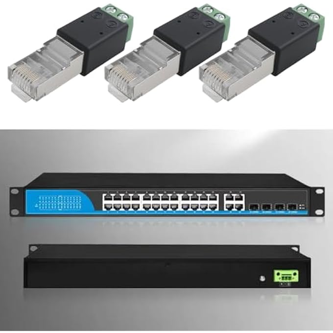 rayihni محول 3 قطع RJ45 إلى RS485 A يتصل بالدبوس 4 B يتصل بالدبوس 5 44X13X11 مم محول اتصال RJ45 لتحقيق نقل البيانات - Image 3