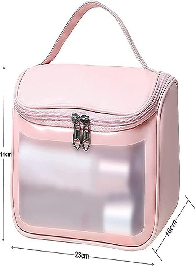 BLAGO Makeup Storage Bag, Portable Cosmetic Bag, PU Leather Multifunctional Vanity Bag for Makeup,Cosmetic Brush Case, Cosmetic Travel Bag for Women - Image 3