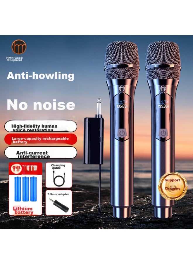 The Good Shepherd Good Shepherd Rechargeable Wireless Microphone, Universal Microphone For Home Ktv, Professional Singing, Stage Hosting, Lecturing, Karaoke, Meetings, Outdoor Speakers, Amplifier, Fm Receiver, Universal - Image 1