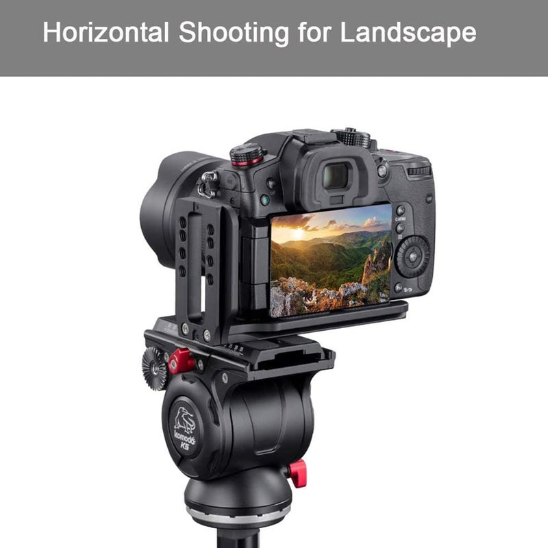 camouflage net L Bracket DSLR Camera Mount L Plate Quick Release Plate Vertical Horizontal Video Shooting, Universal Shape Holder Bracket with 1/4inch Screw for Professional Photography Tripod - Image 5