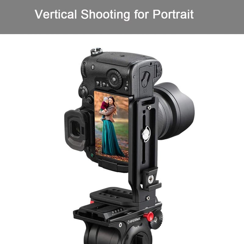 camouflage net L Bracket DSLR Camera Mount L Plate Quick Release Plate Vertical Horizontal Video Shooting, Universal Shape Holder Bracket with 1/4inch Screw for Professional Photography Tripod - Image 4
