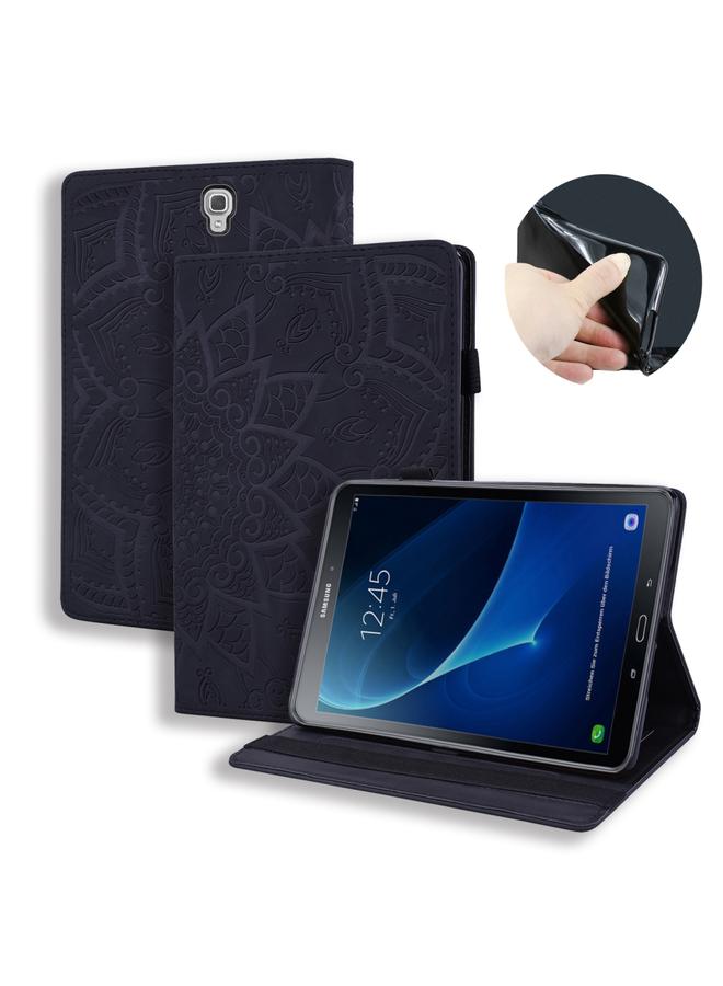 Zaboon Case For Galaxy Tab A 10.5 T590 / T595 Calf Pattern Double Folding Design Embossed Leather Case with Holder & Card Slots & Pen Slot & Elastic Band - Image 1