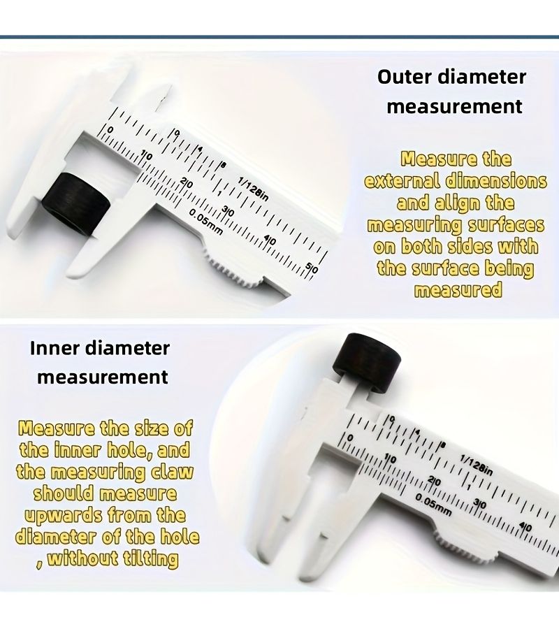 White 5 Piece Small Colored Plastic Caliper Set For Study Jewelry Artificial Jade And Depth Measurement - Image 5