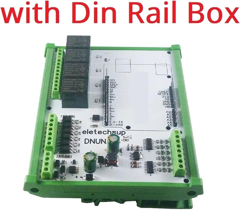 Multifunction 6AI 6DI 4DO PLC Expansion Board For Arduino UNO R3 With Din Rail Box - Image 2
