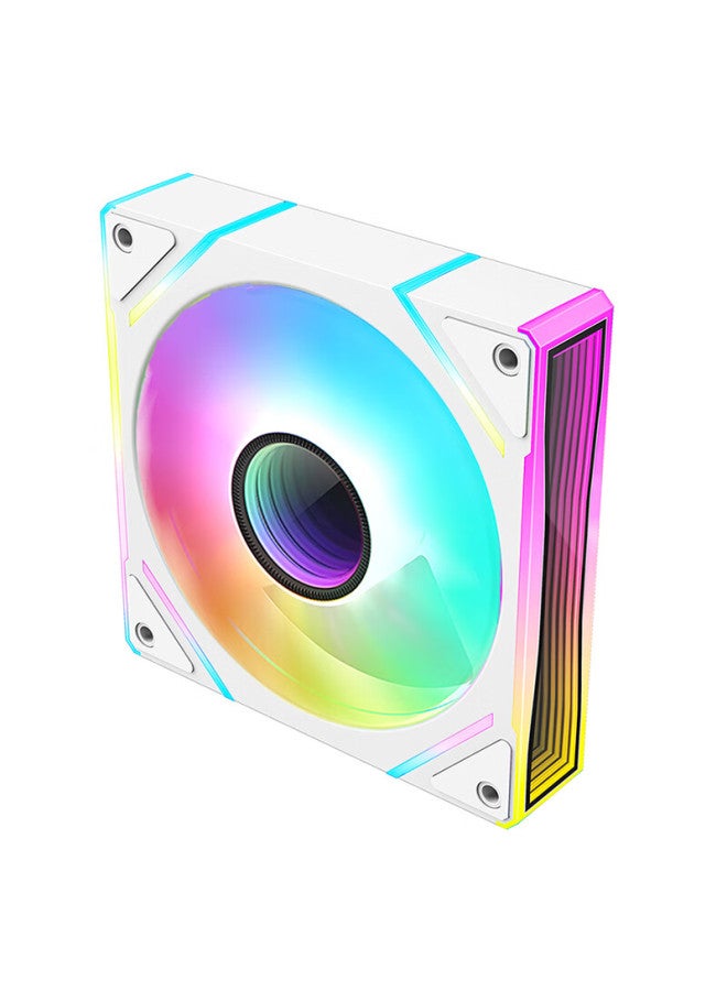Play Jia Wanjiajingjing 6plus Argb White Forward Airflow Fan, Case Cooling 12cm Fan, Rgb Synchronization, 5v 3-pin Argb Pwm Temperature-controlled Speed Adjustment - Image 3