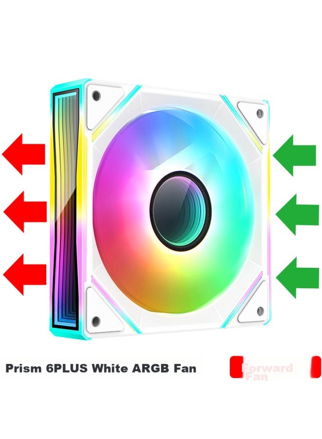Play Jia Wanjiajingjing 6plus Argb White Forward Airflow Fan, Case Cooling 12cm Fan, Rgb Synchronization, 5v 3-pin Argb Pwm Temperature-controlled Speed Adjustment - Image 1