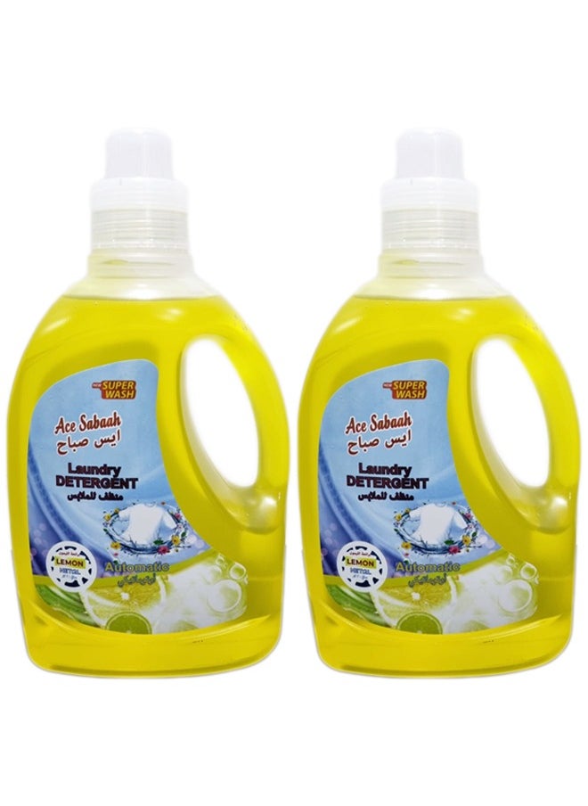 Ace Sabaah - Lemon Scent Liquid Detergent Gel Pack of 2 2 Liters - Image 1