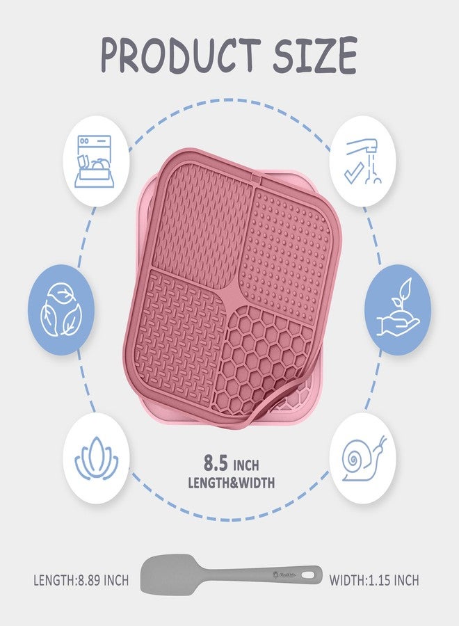 ChefAide 2 Pack Lick Mat for Dogs,Cats,Upgraded 8.5×8.5 inches Licking Mats with Suction Cups,Slow Feeder Licking Pad for Anxiety Relief and Boredom Reducer,Suitable for Dog Training Set 8 - Image 2