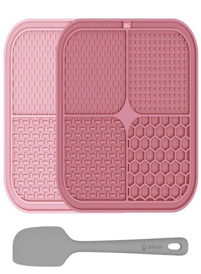 ChefAide 2 Pack Lick Mat for Dogs,Cats,Upgraded 8.5×8.5 inches Licking Mats with Suction Cups,Slow Feeder Licking Pad for Anxiety Relief and Boredom Reducer,Suitable for Dog Training Set 8 - Image 1