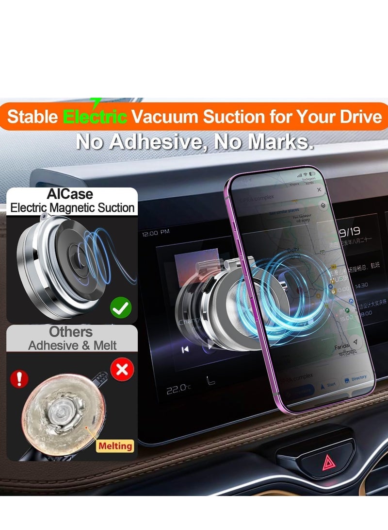 ELTRAZONE Magnetic Vacuum Suction Car Phone Holder Mount C1 – 360° Rotating for All Smooth Surfaces (Silver) - Image 2
