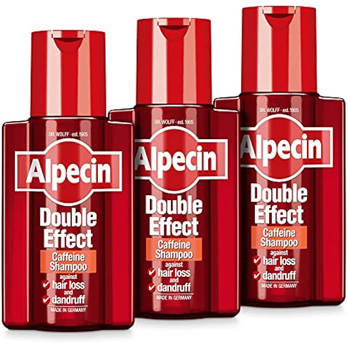 Alpecin DOUBLE EFFECT SHAMPOO 3X 200ML | ANTI DANDRUFF AND NATURAL HAIR GROWTH SHAMPOO | ENERGIZER FOR STRONG HAIR | HAIR CARE FOR MEN MADE IN GERMANY - Image 2