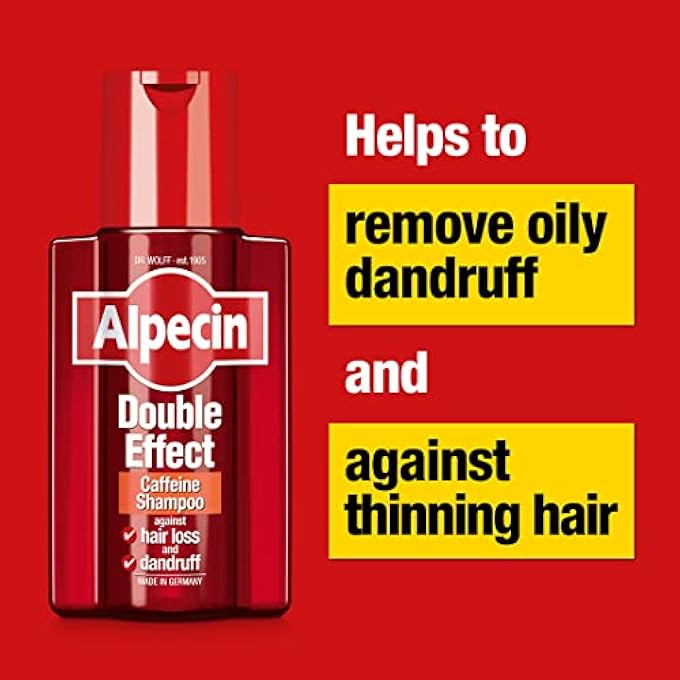 Alpecin DOUBLE EFFECT SHAMPOO 3X 200ML | ANTI DANDRUFF AND NATURAL HAIR GROWTH SHAMPOO | ENERGIZER FOR STRONG HAIR | HAIR CARE FOR MEN MADE IN GERMANY - Image 3