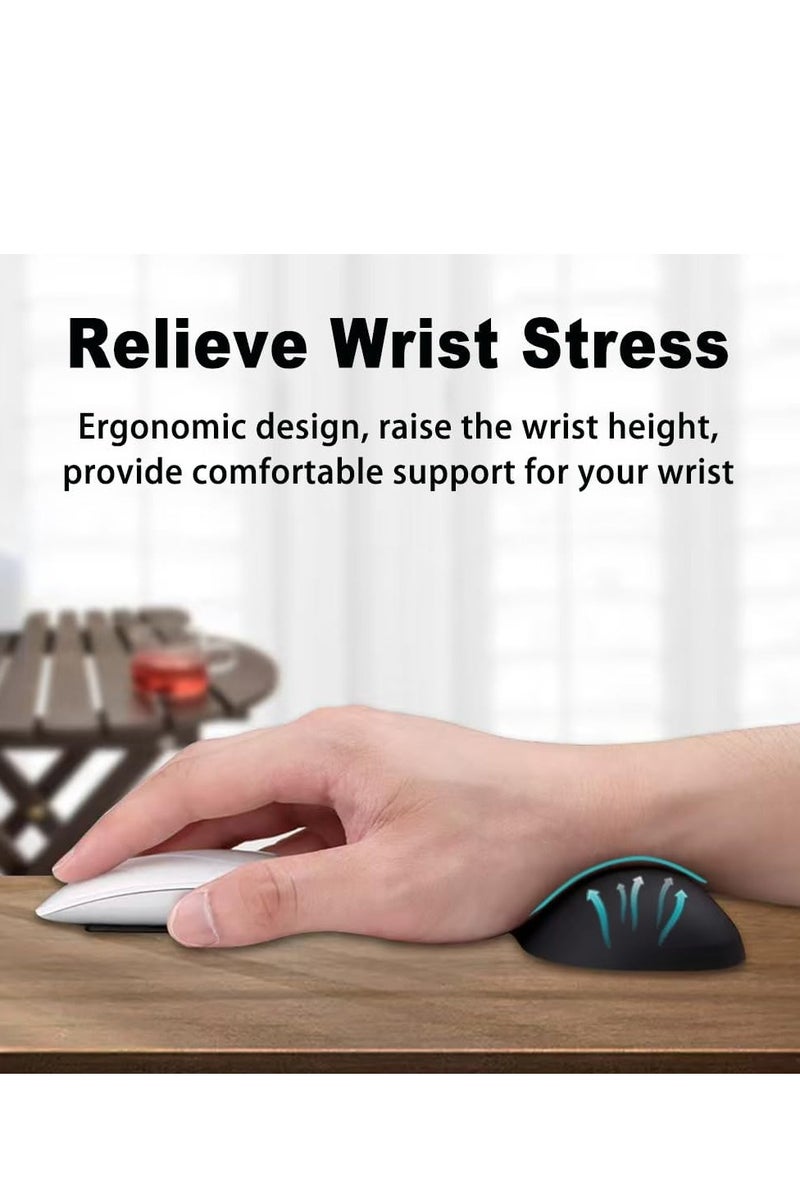Wrist Rest for Mouse, Ergonomic Soft Silicone Wrist Cushion Support Pad, Mouse Wrist Pad with Non-Slip Base for Typing Pain Relief, Office, Home, Gaming, Computer, Black - Image 4