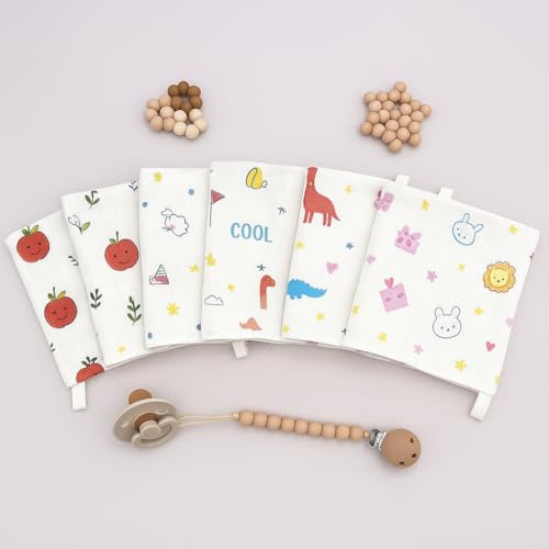 Firstblow 14 Pcs Muslin Cotton Cloth Premium Baby Washcloth for New Born, Washable, Reusable, Absorbent, Extra Soft Face Towels/Hankies for Babies, Stars, Balloons Random Print - Image 4