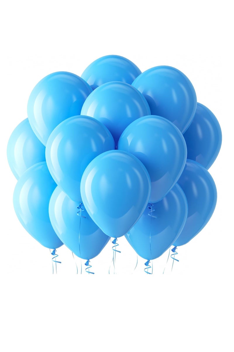100 Pack 12 inch Round Helium Light Blue Balloons for Baby Shower Wedding Birthday Party Decorations - Image 1