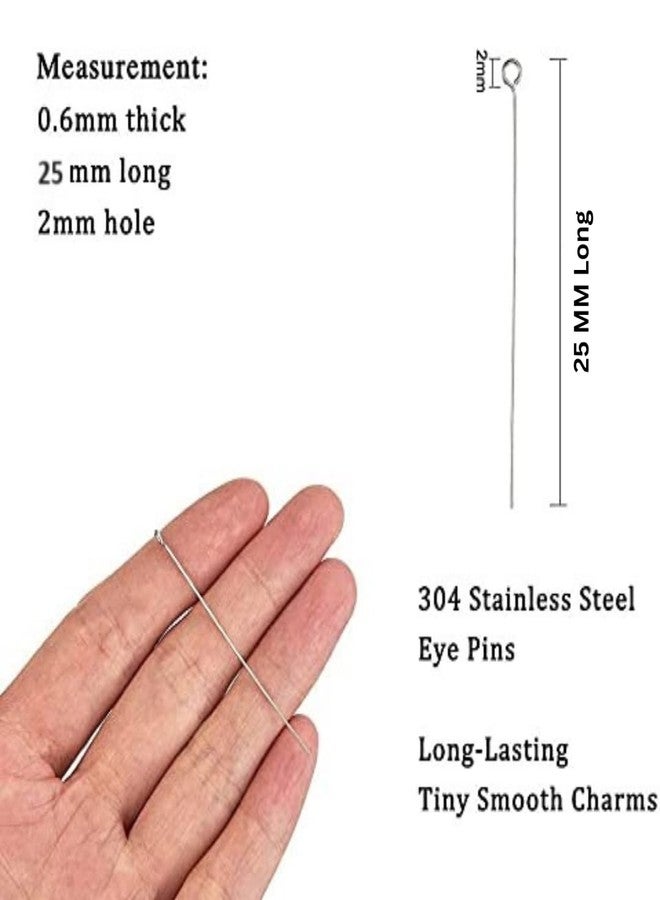 Dhruv Crafts Open Eye Pins Jewelry Making Findings Eye Pins for Earrings Necklace Bracelet Beads DIY Craft Supplies Silver 1 Inch 200 Pcs - Image 2