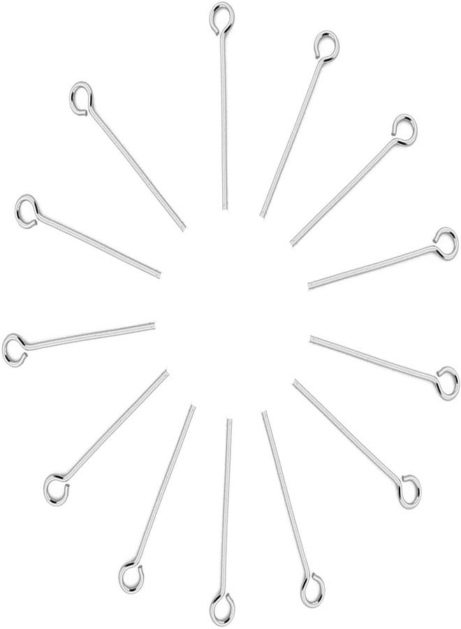 Dhruv Crafts Open Eye Pins Jewelry Making Findings Eye Pins for Earrings Necklace Bracelet Beads DIY Craft Supplies Silver 1 Inch 200 Pcs - Image 1
