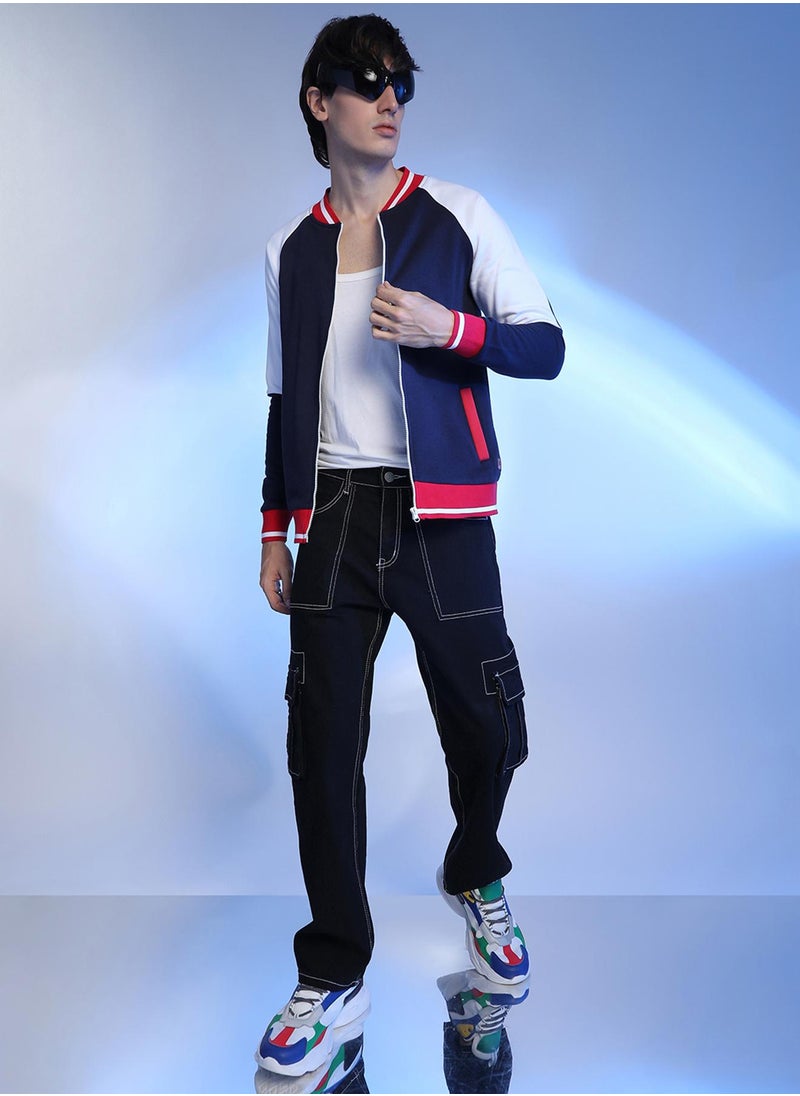 كامبوس سوترا Men's Multicolour Zip-Front Jacket With Raglan Sleeve  - Image 5