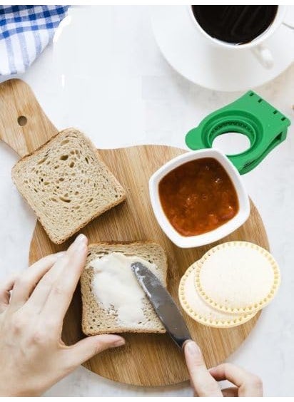 DGOOLS DGOOLS Stainless Steel Round Green Cutter for Sandwiches and Sealer Round Sandwich Maker Sandwich Press Mold Reusable Bread Cutter Mold Perfect for SandwichesCookies  - Image 2