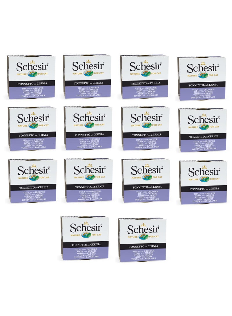 Schesir Pack of 14pcs Tuna With Grouper Cat Wet Food - Image 1
