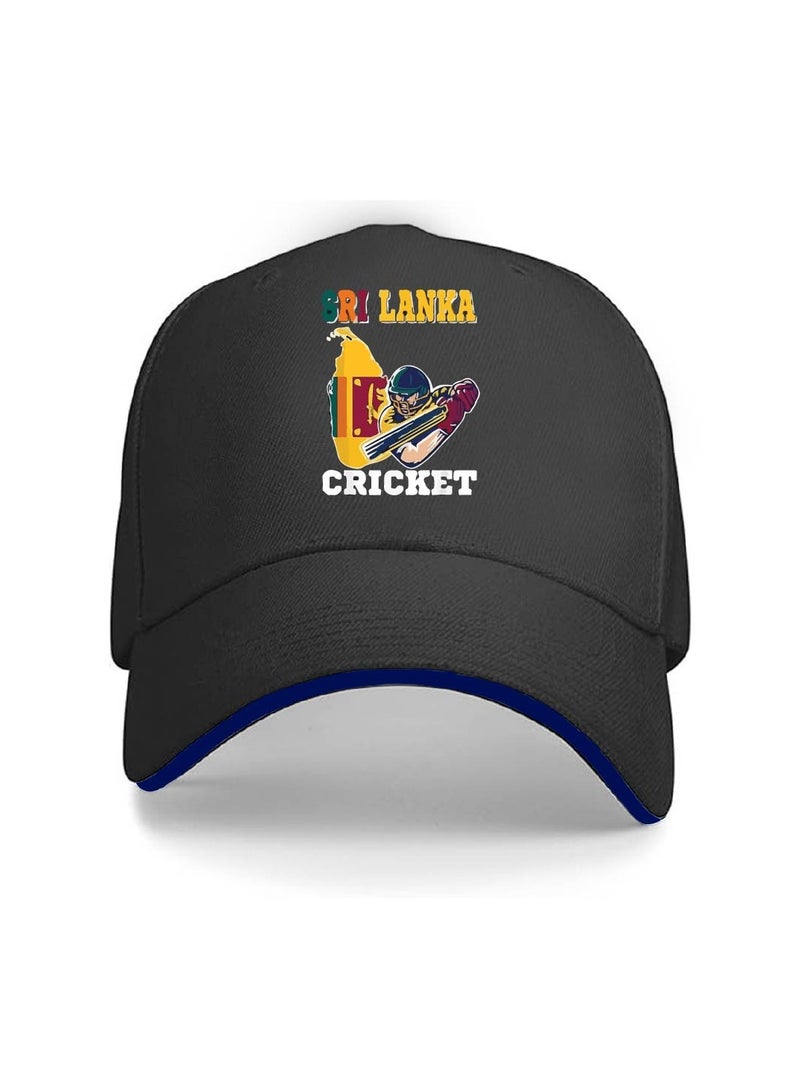 Sri Lanka Sports Fans Cricket Cap-Metal Adjustable Buckle Closure Cap For Men And Women-Sri Lanka Sports Cricket Caps For Fans-Unisex Cricket Cap For Sports Matches-Ideal For Everyday Wear - Image 1