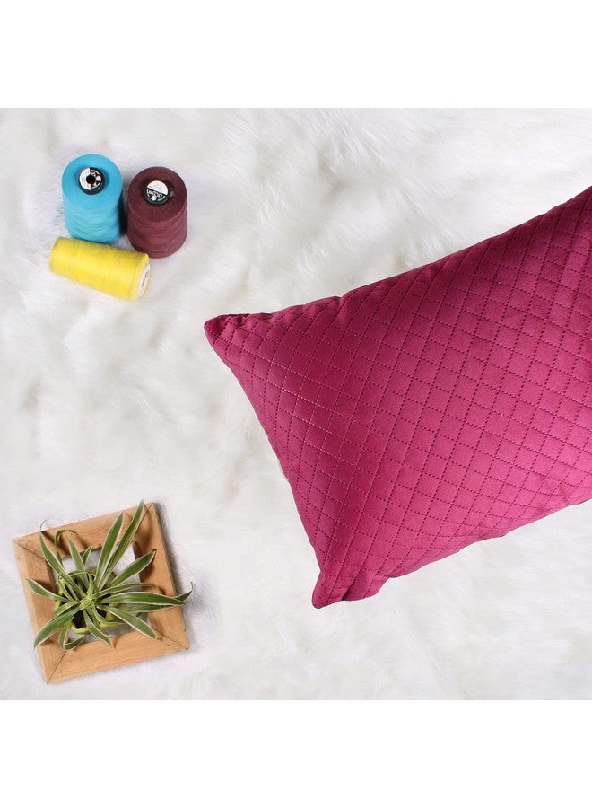 STITCHNEST طقم 2 غطاء وسادة | مخمل مبطن | مارون | مظهر ناعم وعالي الجودة | 12x18 بوصة | مناسب للكنبة وديكور غرفة المعيشة - Image 3