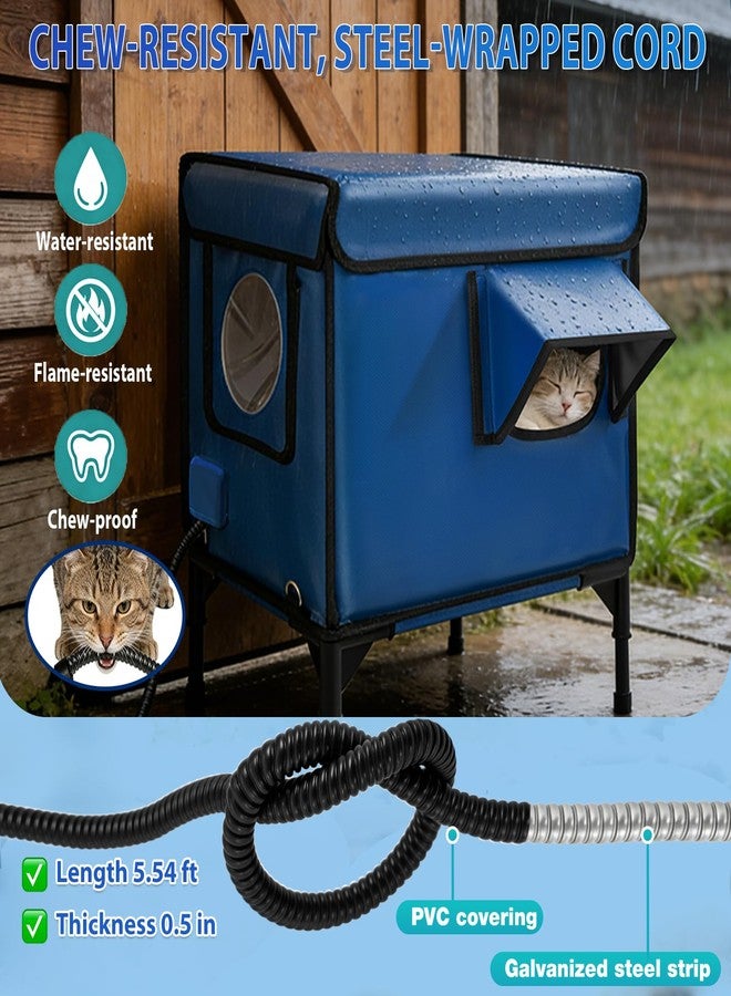 Loyala Outdoor Large Heated Cat House in Winter, 100% Waterproof Insulated Heated Cat Shelter for Outside, Weatherproof Outdoor cat House with Waterproof Eaves & Escape Door for Stray Feral Cats - Image 5