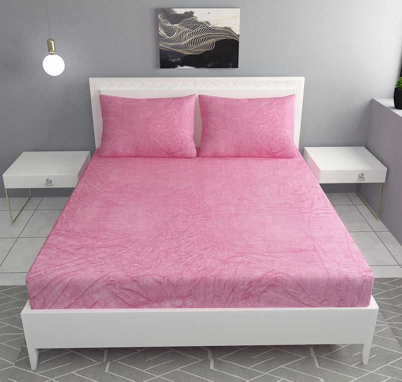 100 Woolen Fabric Warm Super Soft King Size Double Bedsheet with 2 Pillow Covers Warm Fitted Bed Sheet Specially Made for Winters Seasons Size 72x78 Inches  - Image 1
