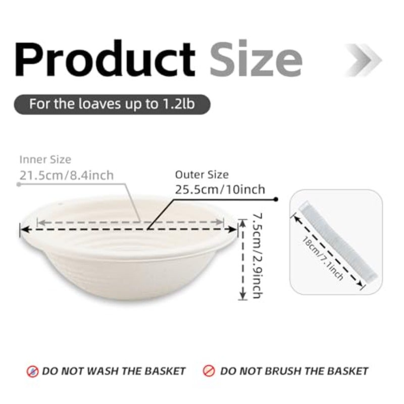 Round Pulp Sourdough Banneton Bread Proofing Basket Set 20 Bread Baking Supplies with 100pcs Disposable Non-Woven Liners for Professional and Homemade Artisan Bread - Image 3