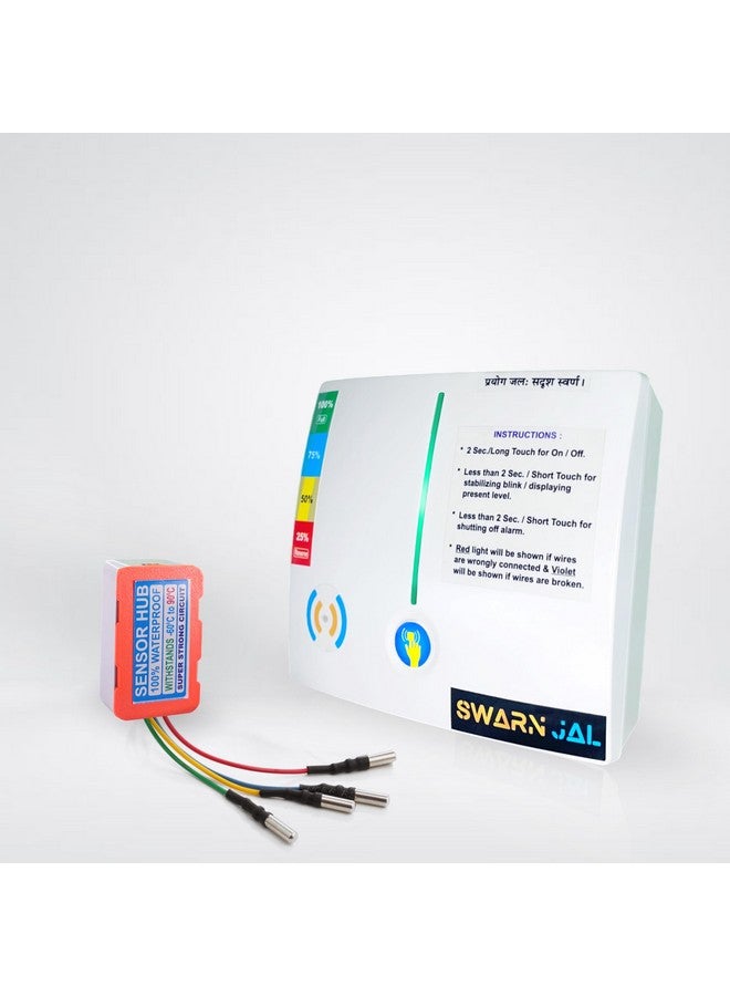 Swarn Jal® (Model: A-SE) With Dual Alarm Water Tank Overflow and Empty Alarm with 4 Level Indicator (Patented Technology),Cell Powered, Shock Proof, Single Pair Wire Transmission - Image 1