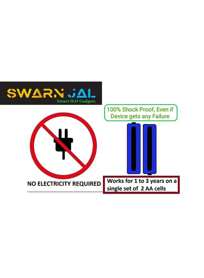 Swarn Jal® (Model: A-SE) With Dual Alarm Water Tank Overflow and Empty Alarm with 4 Level Indicator (Patented Technology),Cell Powered, Shock Proof, Single Pair Wire Transmission - Image 4