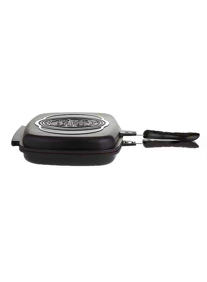 Two Sided Double Grill Pressure Pan Black/Silver/Red 40cm - Image 2