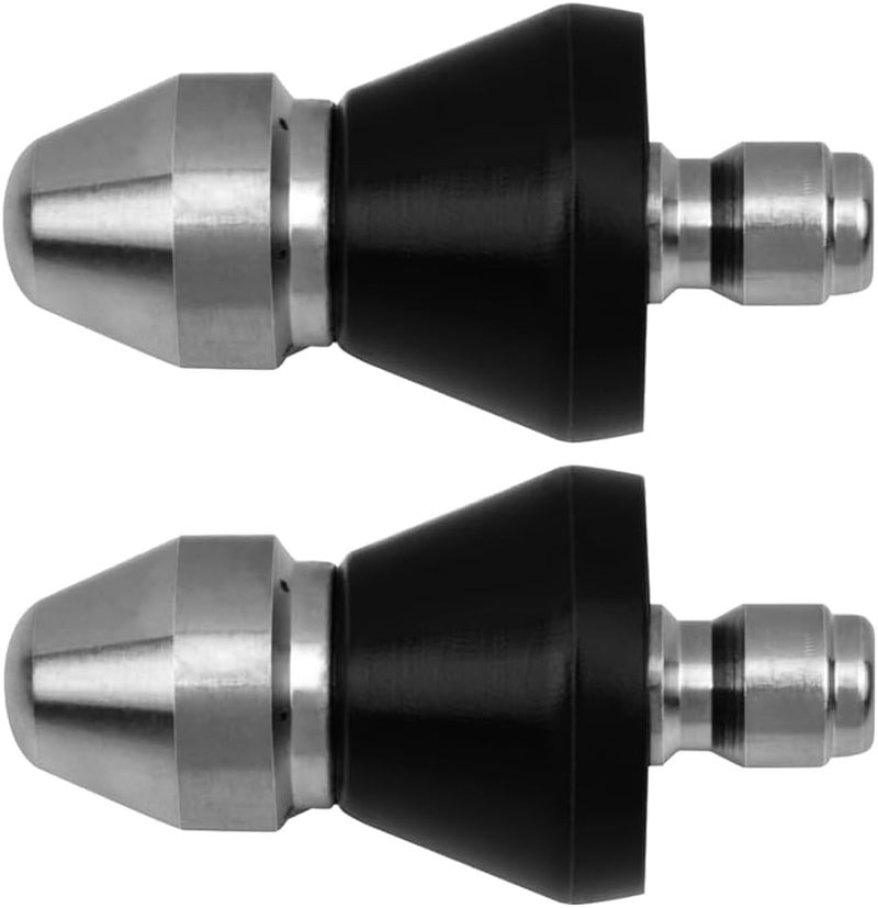 CREEXEON 2Pack Pressure Washer Sewer Jetter Nozzle,Drain Cleaning Water Jetter,5000 PSI 1/4'' Quick Connect Plug (1/4 Inch- 2Pack) - Image 1