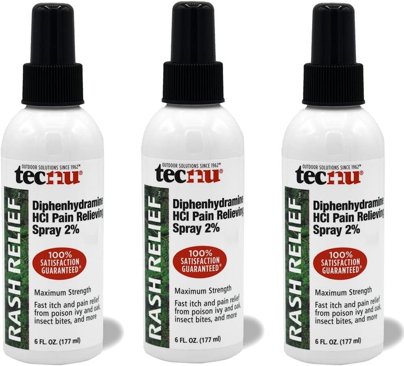 بخاخ تخفيف الطفح الجلدي الطبي المضاد للحكة من تيكنو مع تقنية منع الندبات، 6 أونصة سائلة، (عبوة 3) حماية وتخفيف الحكة من اللبلاب السام، البلوط السام، الطفح الجلدي، لدغات الحشرات وحروق الشمس، العناية بالبشرة المثلية