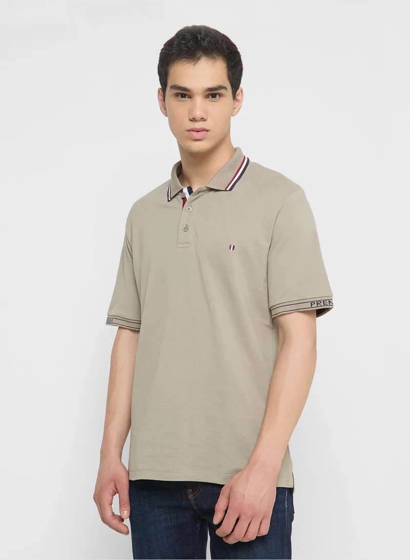 Solid Polo Collar Pure Cotton Polo