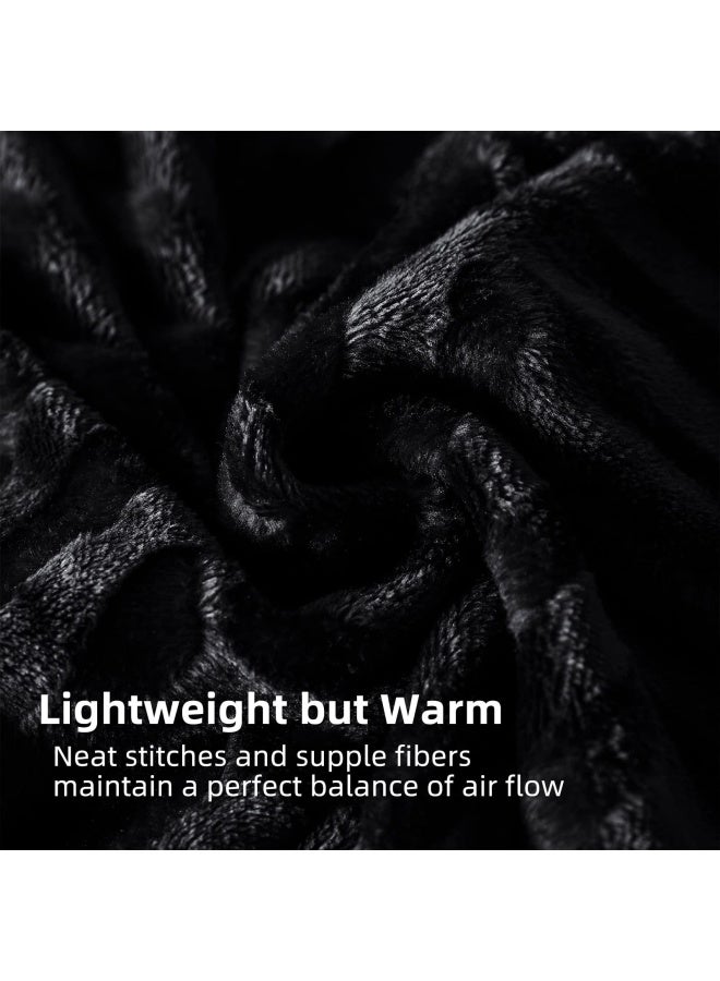 Whale Flotilla Whale Flotilla Flannel Fleece King Size Bed Blanket Lightweight Breathable Soft Bedspread Plush Fluffy Coverlet Chevron Design Decorative Blanket for All Season 90x104 Inch Black - Image 4