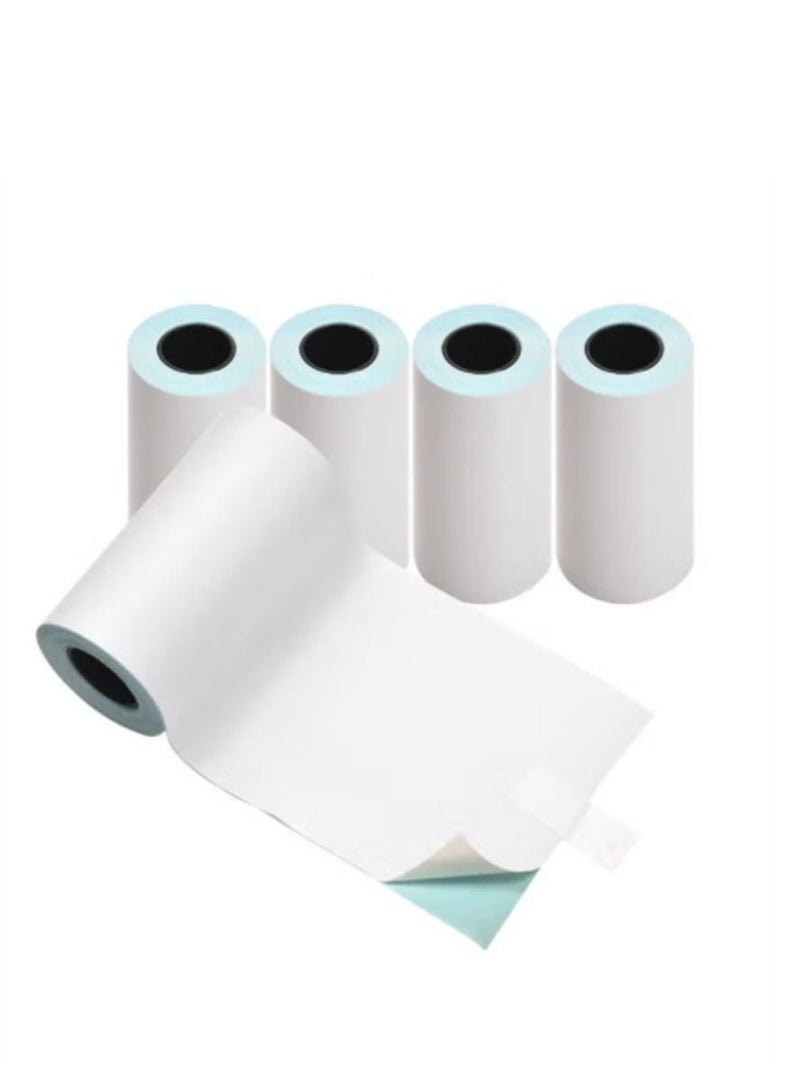 Generic Thermal Paper Roll, 5 Rolls Self-Adhesive Thermal Paper Roll White Sticky Paper 57X30Mm For Phomemo Pocket Thermal Printer  - Image 2