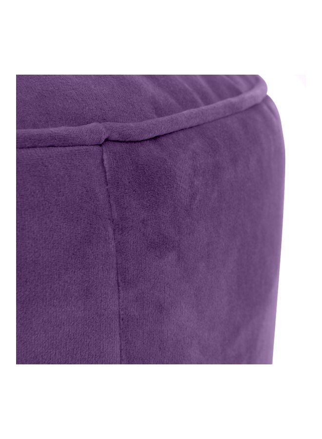 House One Velvet Round Bean Bag Pouffe - Purple - Image 3