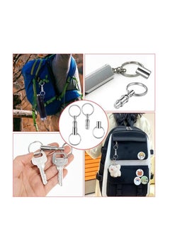 OUYoo OUYoo 5Pcs Detachable Pull Apart Key Rings Double Spring Quick Release Split Keychains Removable Silver Snap Lock Holder Key Accessory, Silver.  - Image 3