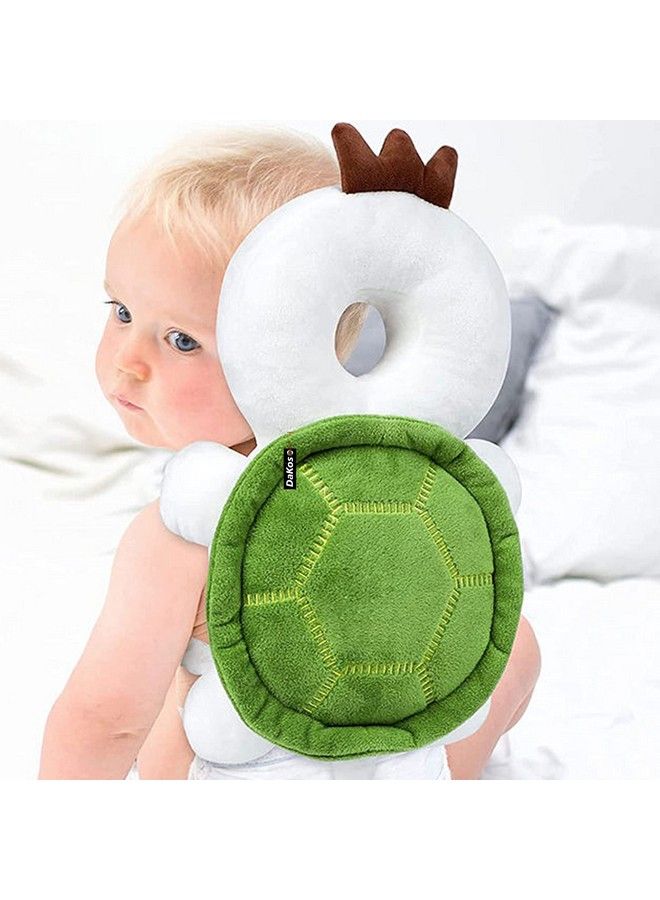 DaKos Baby Head Protector Baby Head Protector For Crawling Baby Head Protector Cushion Baby Head Neck Back Protector With Horizontal Safety Belt (Turtle) - Image 2