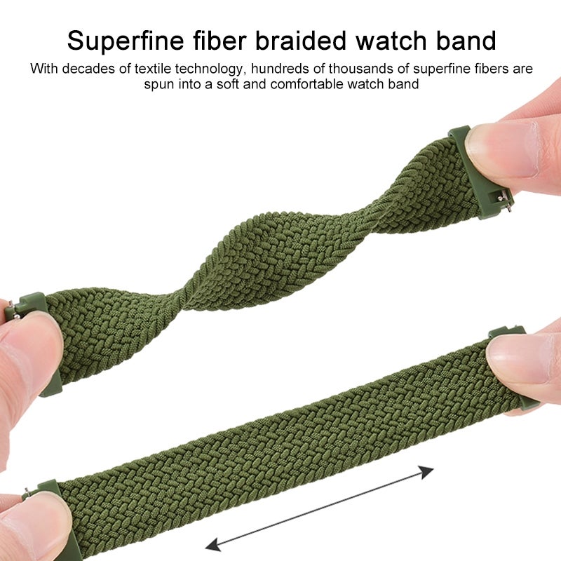 S-TOP For Garmin Vivoactive 3 Adjustable Nylon Braided Elasticity Watch Band, Size:155mm(Black) - Image 3