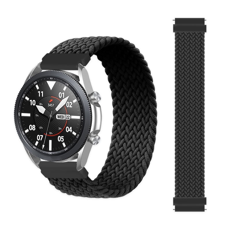 S-TOP For Garmin Vivoactive 3 Adjustable Nylon Braided Elasticity Watch Band, Size:155mm(Black) - Image 1