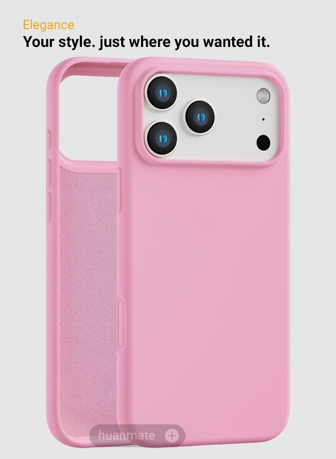 huanmate Apple iPhone 17 Pro Max Silicone Cover Pink - Premium 2.0mm TPU Silicon, Enhanced Camera Protection with Lens Shield, Shockproof & Water-Proof Cover for Apple iPhone 17 Pro Max - Image 5