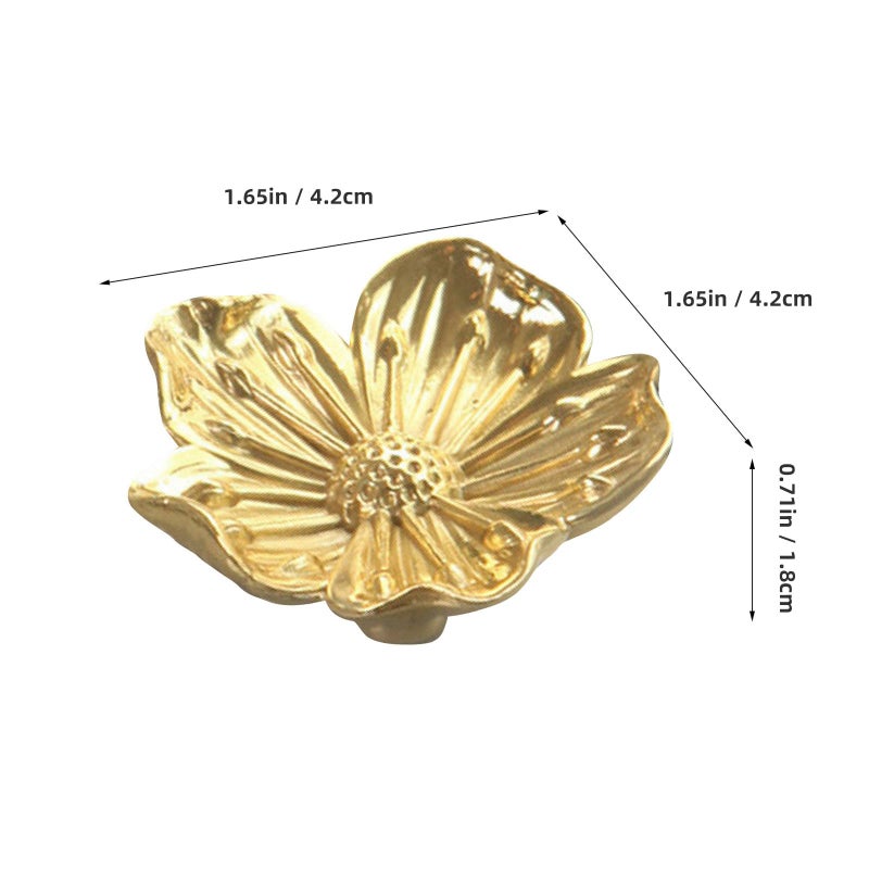 Vintage Brass Floral Cabinet Knobs Single Hole Drawer Pull Handles For Wardrobe Doors - Image 3