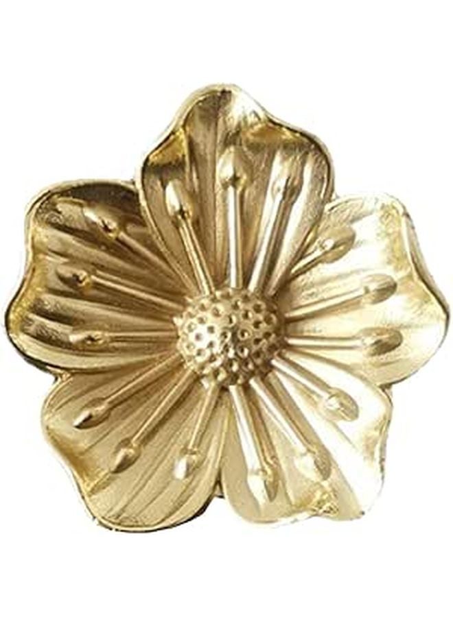 Vintage Brass Floral Cabinet Knobs Single Hole Drawer Pull Handles For Wardrobe Doors - Image 1