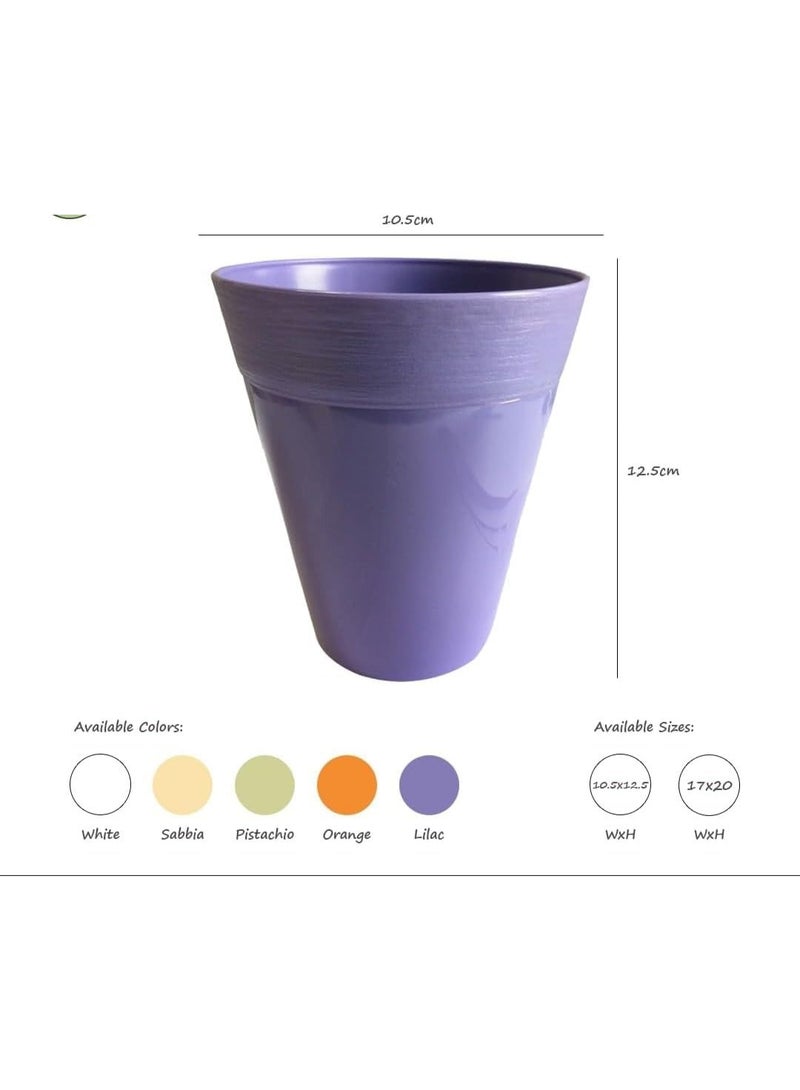 أيدل وعاء زهور بلاستيكي صغير دائري 10 سم و 17 سم - 0.7 لتر، 2.5 لتر زارع مصغر للنباتات الداخلية، الأعشاب، الصبار - وعاء خفيف للمنزل، المكتب والشرفة - Image 5