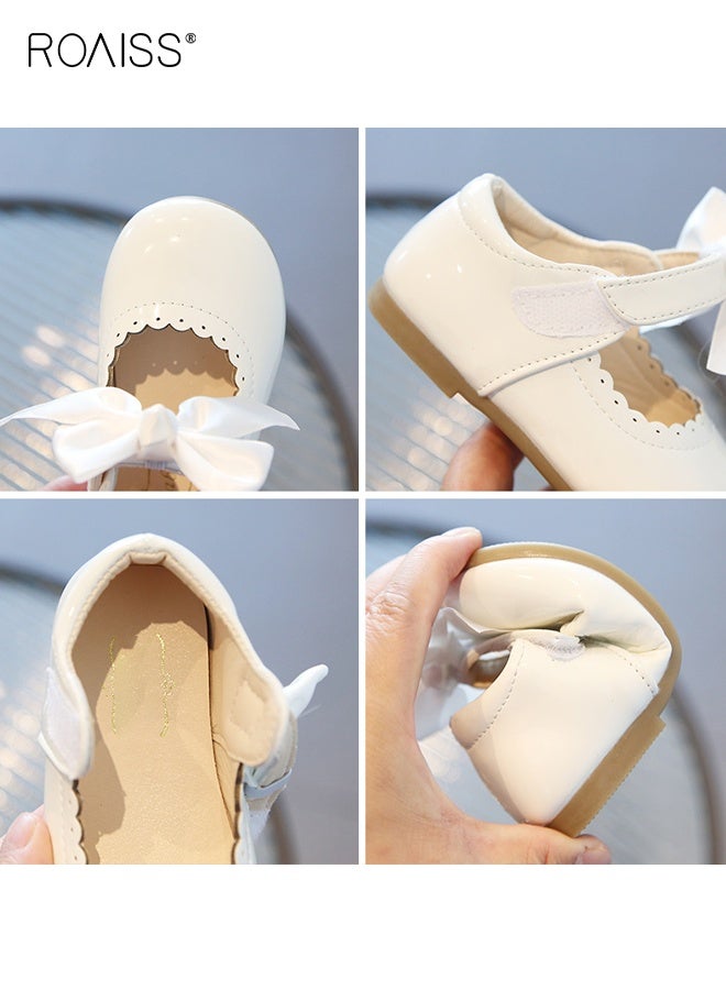 roaiss Girls Stylish Dress Shoes, Low Heels Mary Jane Shoes with Pearls and Bowknot, Suitable for Parties, Weddings, School, Daily wearing or Other Occasions  - Image 3