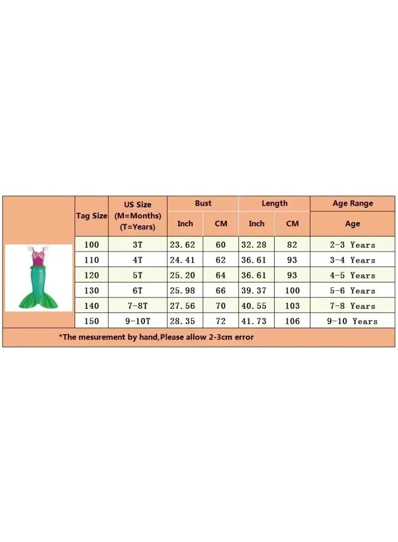 NIBEMINENT Halloween children's costumes: beauty, fishtail princess dress, mermaid princess - Image 2